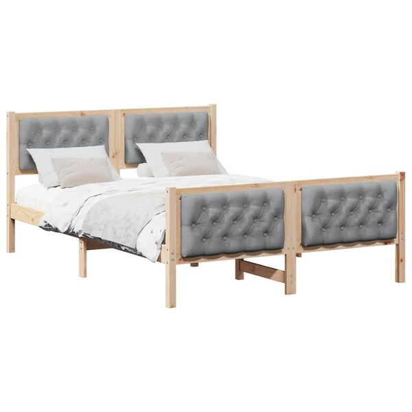 vidaXL Sängyn runko Vaaleanharmaa 5FT King Size Massiivinen mänty