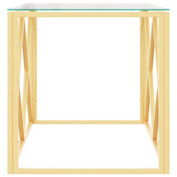 vidaXL Sohvap&ouml;yt&auml; 110x45x45 cm ruostumaton ter&auml;s ja lasi