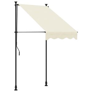 vidaXL Sis&auml;&auml;nkelattava markiisi kerma 100x150 cm kangas ja ter&auml;s