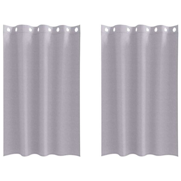 vidaXL Piment&auml;v&auml; verho renkailla 2 pcs Metalli harmaa 175 x 140 cm