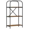 vidaXL Kirjahylly 3 tasoa 60 x 30 x 109 cm Tekninen puu Savup&auml;hkin&auml;