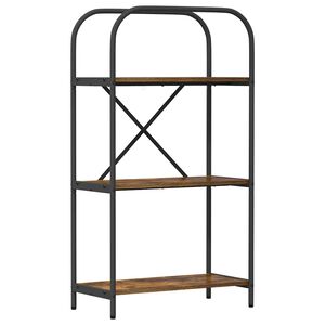 vidaXL Kirjahylly 3 tasoa 60 x 30 x 109 cm Tekninen puu Savup&auml;hkin&auml;