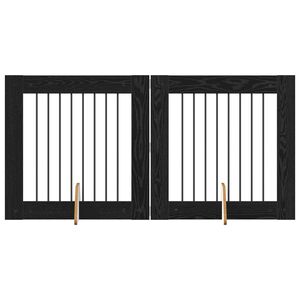 vidaXL Koiraportti jaloilla 2 pcs Musta tammi 80 x 80 cm Tekninen puu