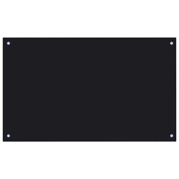 vidaXL Keittiön roiskesuoja musta 100x60 cm karkaistu lasi