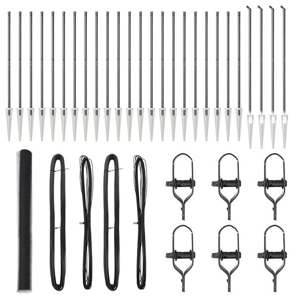 vidaXL Aitalatu Harmaa 50 x 1,5 m (13 mm verkko) Ter&auml;st&auml; ja PVC:t&auml;