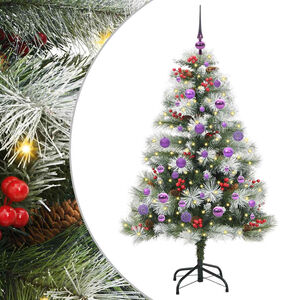 vidaXL Tekojoulukuusi LED -nauhavalot Vihre&auml; ja valkoinen 150 cm