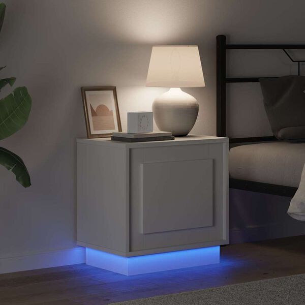 vidaXL Y&ouml;p&ouml;yt&auml;kaappi Valkoinen 44 x 34,5 x 45 cm Tekninen puu