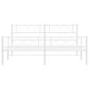 vidaXL Metallinen sängynrunko päädyillä valkoinen 183x213 cm