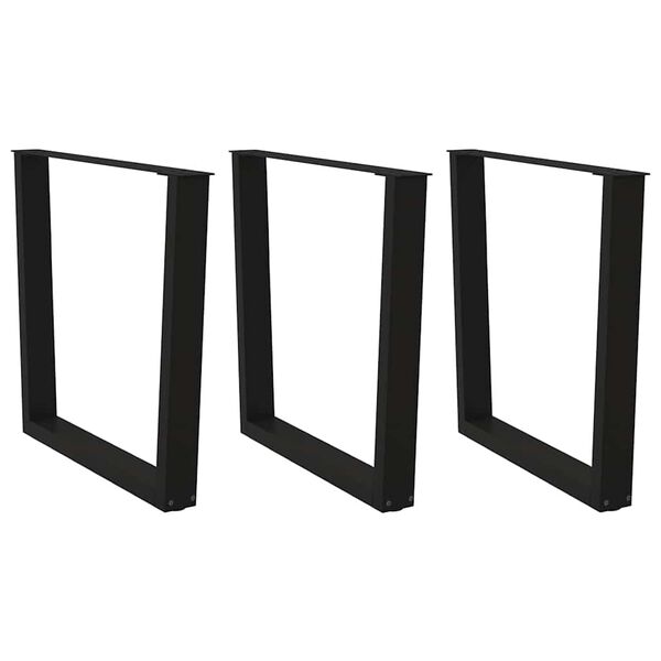 vidaXL Ruokapöydän jalat V-muotoiset 3 kpl musta 90x(72-73,3) cm teräs