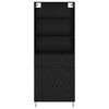 vidaXL Korkea kaappi Musta tammi. 69,5 x 34 x 180 cm Tekninen puu