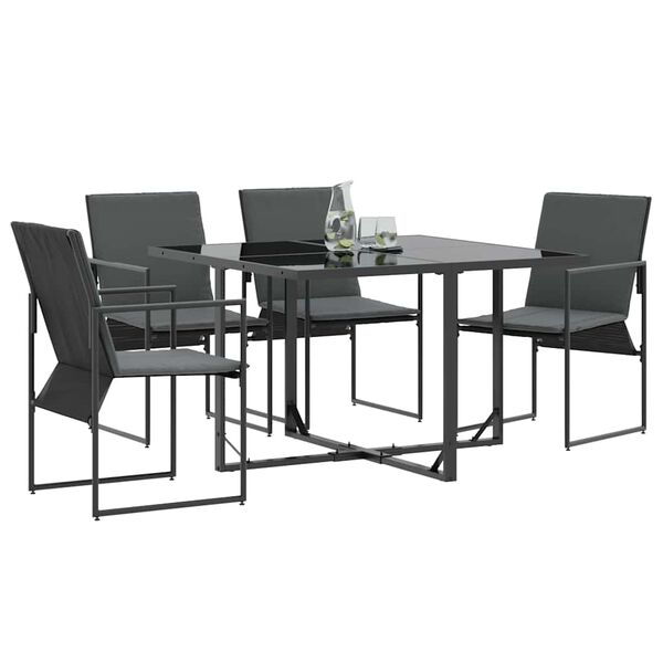 vidaXL Puutarhatuolit 4 pcs Musta ja antrasiitti 50.5 x 59 x 81.5 cm