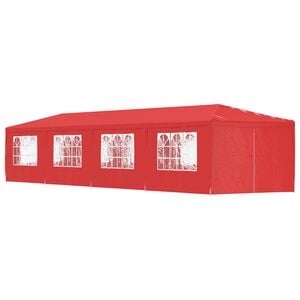 vidaXL Juhlateltta 1200 x 300 x 255 cm Punainen PE ja ter&auml;s