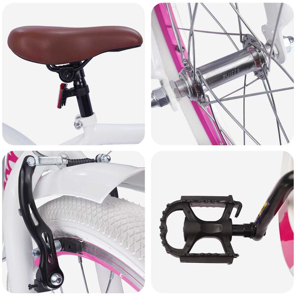 vidaXL Lastenpy&ouml;r&auml; 20 Tuumaa 6-11-vuotiaille Valkoinen