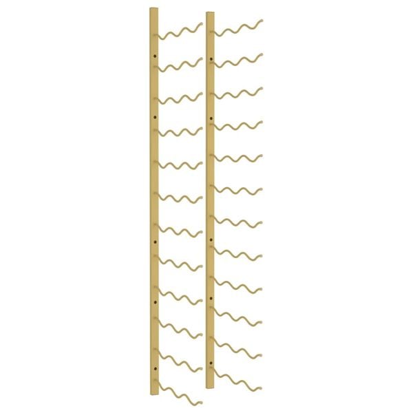 vidaXL Sein&auml;lle kiinnitett&auml;v&auml; viinipulloteline 36 pullolle kulta rauta