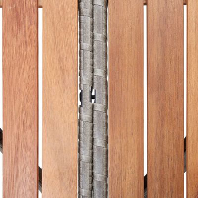 vidaXL Puutarhapöytä harmaa 115x74 cm polyrottinki ja akaasiapuu