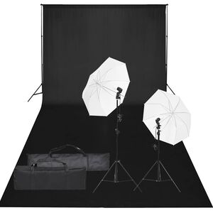 vidaXL Valokuvastudiosarja valosarjalla ja taustakankaalla