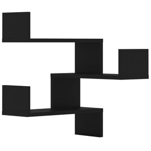 vidaXL Sein&auml;kulmahyllyt 2 kpl musta 40x40x50 cm tekninen puu