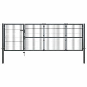 vidaXL Puutarhan portti tolpilla ter&auml;s 350x100 cm antrasiitti