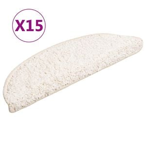 vidaXL Portaiden matot 15 kpl 56x17x3 cm valkoinen puolipy&ouml;re&auml;