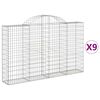 vidaXL Kaarevat kivikorit 9 kpl 200x30x120/140 cm galvanoitu rauta