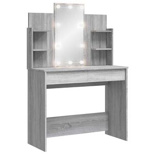 VidaXL Peilip&ouml;yt&auml; LED-valoilla harmaa Sonoma 96x40x142 cm