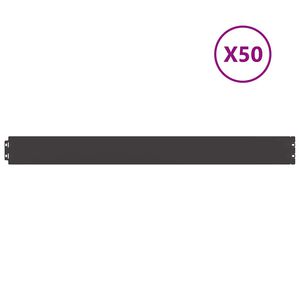 vidaXL Nurmireunus 50 kpl 10 x 103 cm Kylm&auml;valssattu ter&auml;s Musta