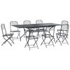 vidaXL Piharuokailu setti 9 pcs Antrasiitti 212 x 90 x 76 cm