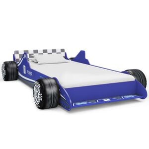 vidaXL Lastens&auml;nky kilpa-auto 90x200 cm sininen