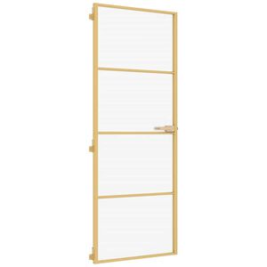 vidaXL Sis&auml;ovi ohut kultainen 76x201,5 cm karkaistu lasi ja alumiini
