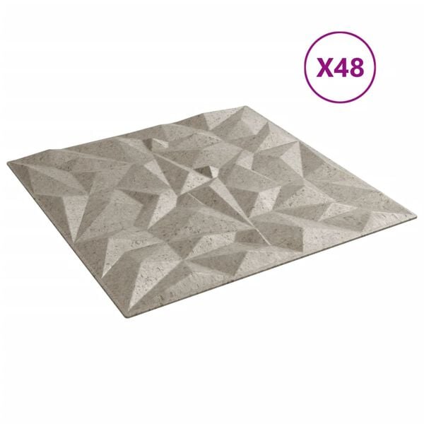 vidaXL Seinäpaneelit 48 kpl betoni 50x50 cm XPS 12 m² ametisti