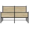 vidaXL Metallinen s&auml;ngynrunko ilman patjaa Sonoma-tammi 150x200 cm