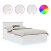 vidaXL S&auml;ngyn runko LED -nauhavalot Valkoinen 4FT6 Double Tekninen puu