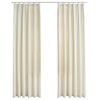 vidaXL Pimennysverhot koukuilla 2 kpl sametti kerma 140x225 cm