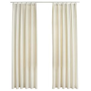 vidaXL Pimennysverhot koukuilla 2 kpl sametti kerma 140x225 cm