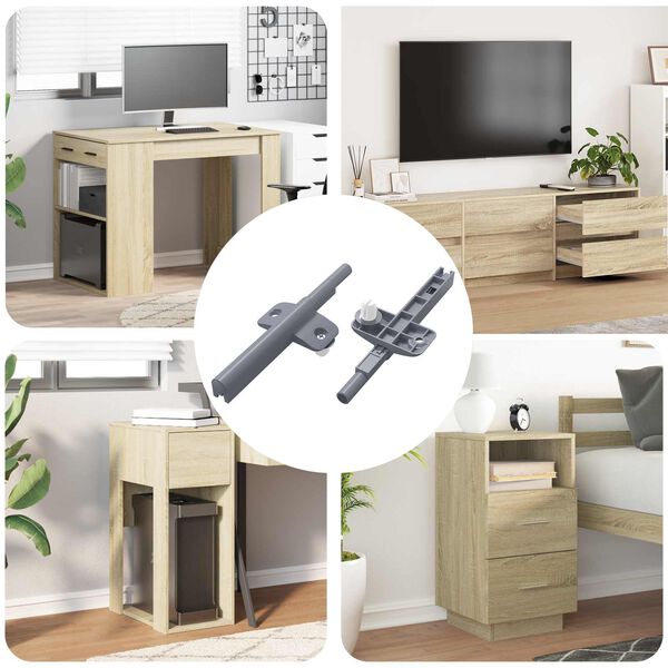 vidaXL Pehme&auml; sulkeutuva vaimennin 2 pcs Harmaa 125 x 47 x 15 mm PP