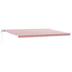 vidaXL Vedett&auml;v&auml; markiisi Punainen ja valkoinen 500 &times; 350 cm