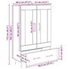 vidaXL Korkea kaappi Artisan tammi 69,5 x 31 x 115 cm Tekninen puu