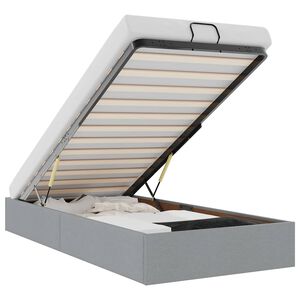 vidaXL Ottomaanien s&auml;ngyn runko ilman patjaa vaaleanharmaa yksi kangas