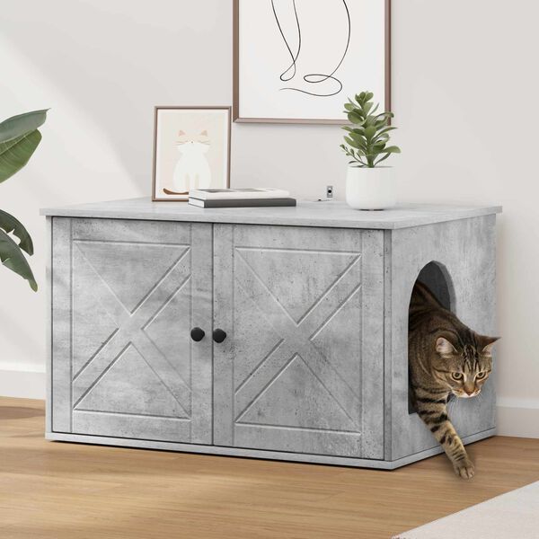 vidaXL Kissatalo Betoni 85 x 55 x 50 cm Tekninen puu