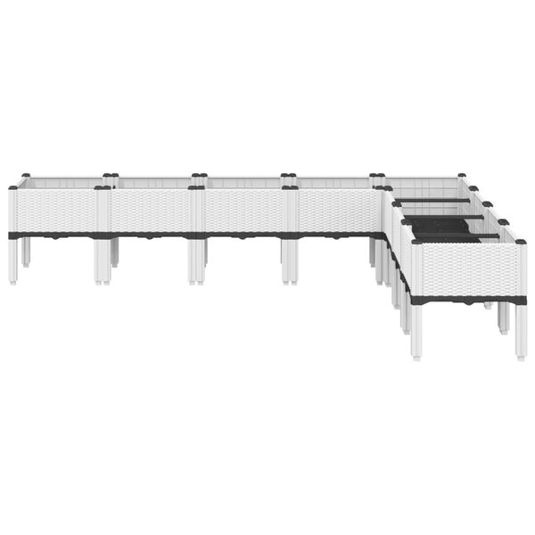 vidaXL Kukkalaatikko jaloilla valkoinen 200x160x42 cm PP