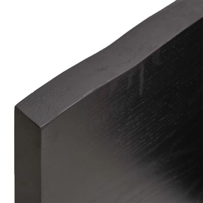 vidaXL Pöytälevy tummanruskea 80x50x(2-4) cm käsitelty täystammi