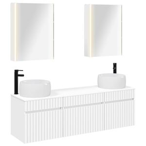 vidaXL Kylpyhuoneen kaappisetti 5 pcs valkoinen 53 x 15,5 x 70 cm