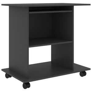 vidaXL Tietokonep&ouml;yt&auml; harmaa 80x50x75 cm lastulevy