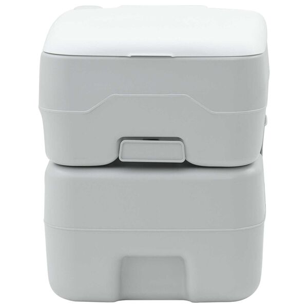 vidaXL Leirint&auml; wc Harmaa ja valkoinen 41,5 x 36,5 x 42 cm Polyeteeni