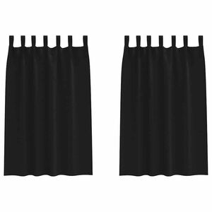 vidaXL Piment&auml;v&auml; verho renkailla 2 kpl Musta 175 x 140 cm Polyesteri