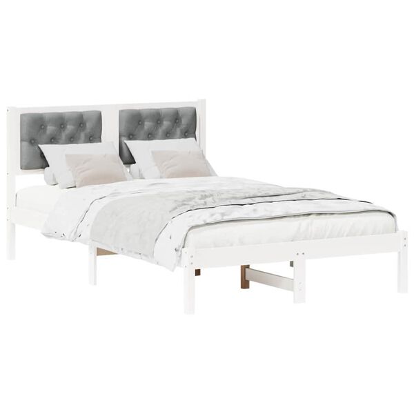 vidaXL S&auml;ngyn runko Vaaleanharmaa 4FT Small Double Massiivinen m&auml;nty