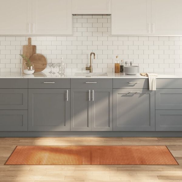 vidaXL Matto suorakaide ruskea 60x200 cm bambu