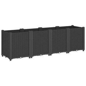 vidaXL Ulkokukkalaatikko musta 160x40x53 cm PP