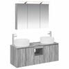 vidaXL Kylpyhuoneen kaappisetti 4 pcs Harmaa Sonoma 100 x 14,5 x 70 cm