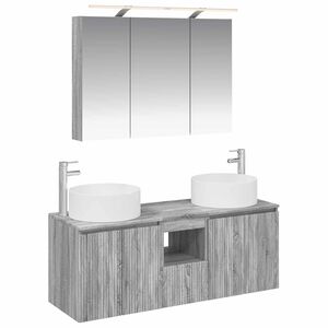 vidaXL Kylpyhuoneen kaappisetti 4 pcs Harmaa Sonoma 100 x 14,5 x 70 cm